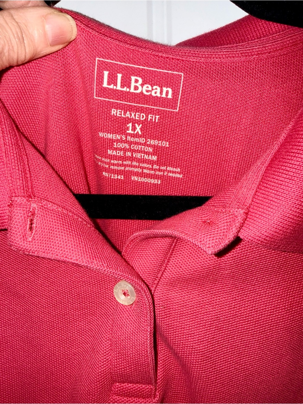 L.L.Bean Classic Cotton Women’s Relaxed Fit Polo - Raspberry Pink Sz 1X Plus Sz